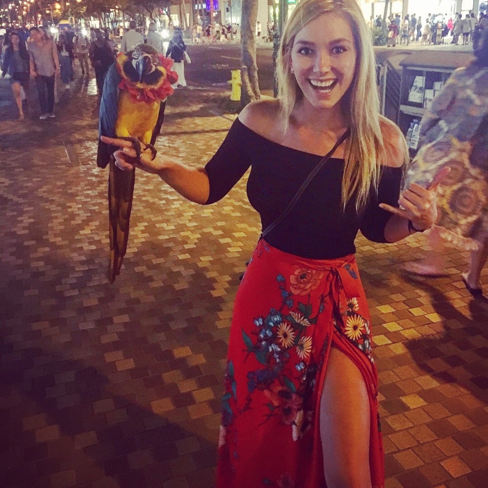 Lulu’s Floral Wrap Long Skirt